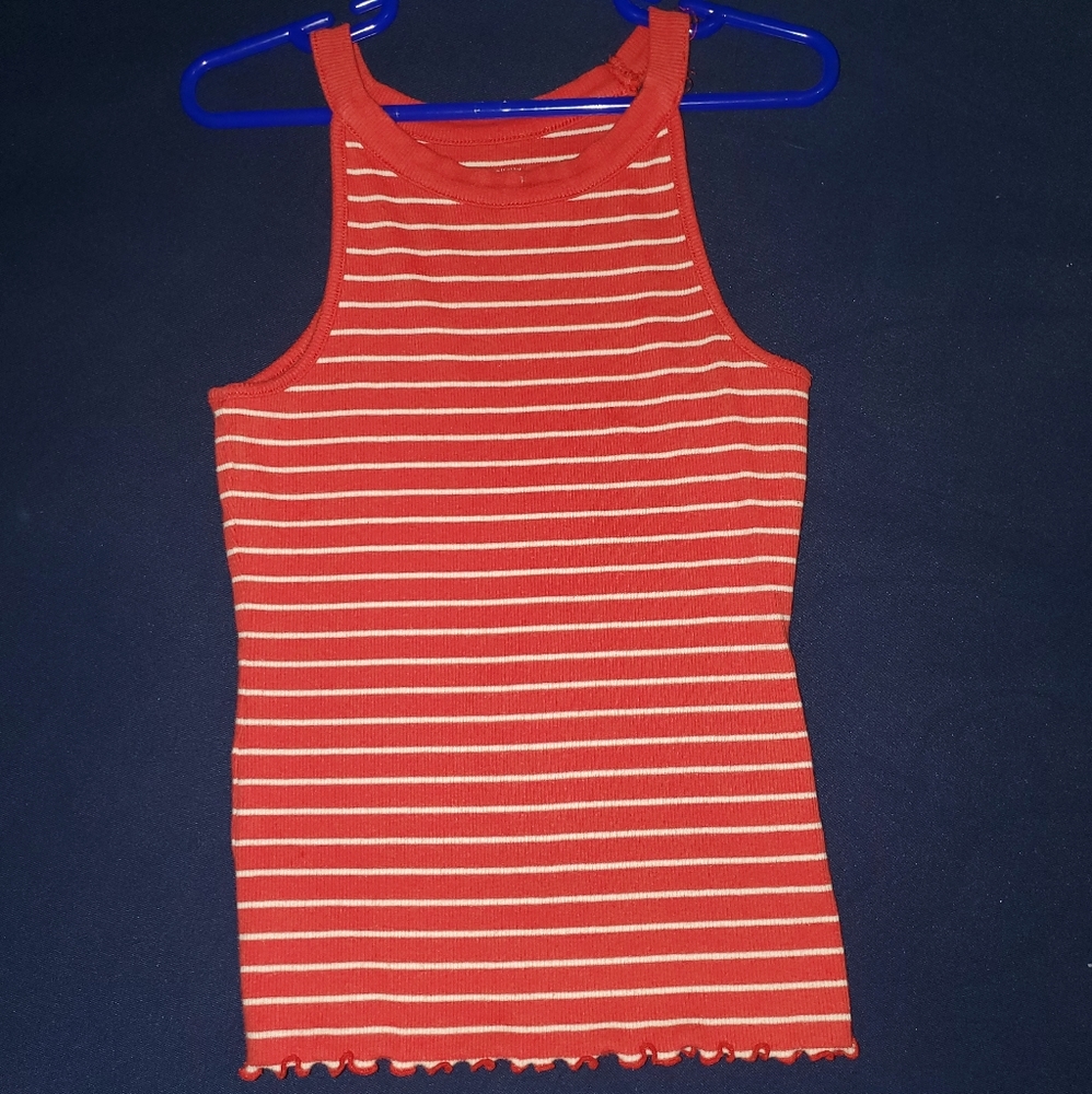 Stripped red tank top